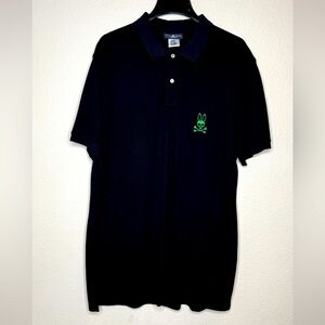 Psycho Bunny Polo Shirt Pima Cotton‎ Embroidered Logo Men's Size 1XLT Black